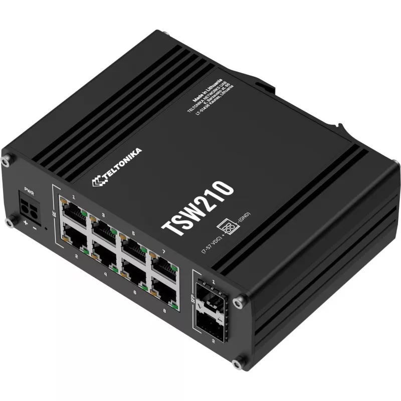Teltonika TSW210 tinklo jungiklis, 8x RJ45, 2x SFP