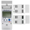 Qoltec 50882 Vienfazis elektroninis elektros energijos skaitiklis DIN bėgiui | Wi-Fi | TUYA | 230V | LCD