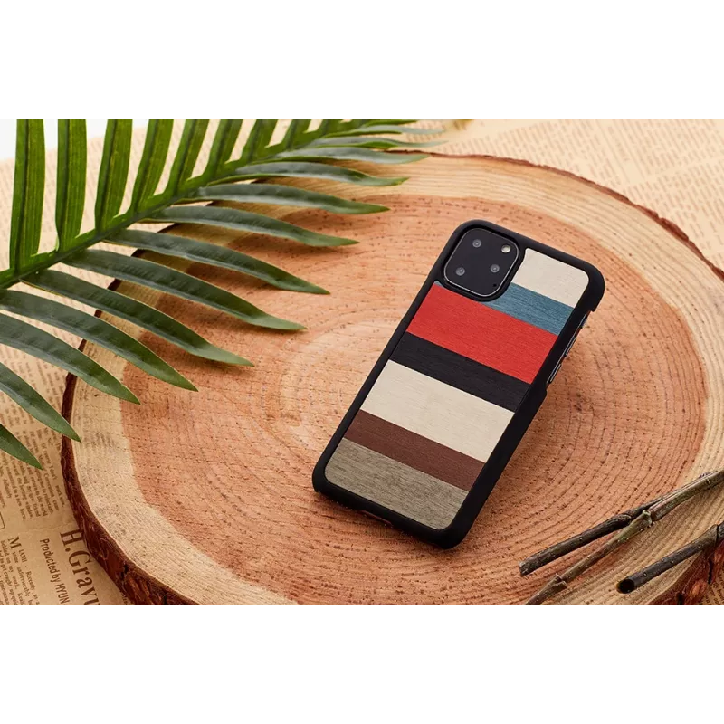 Apsauginis dėklas iš medžio ir polikarbonato iPhone 11 Pro Max – Corallina Black