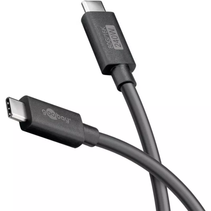 USB-C laidas WENTRONIC USB4 Gen4 1,2 m – palaiko 16k@60Hz ir 4K@120Hz