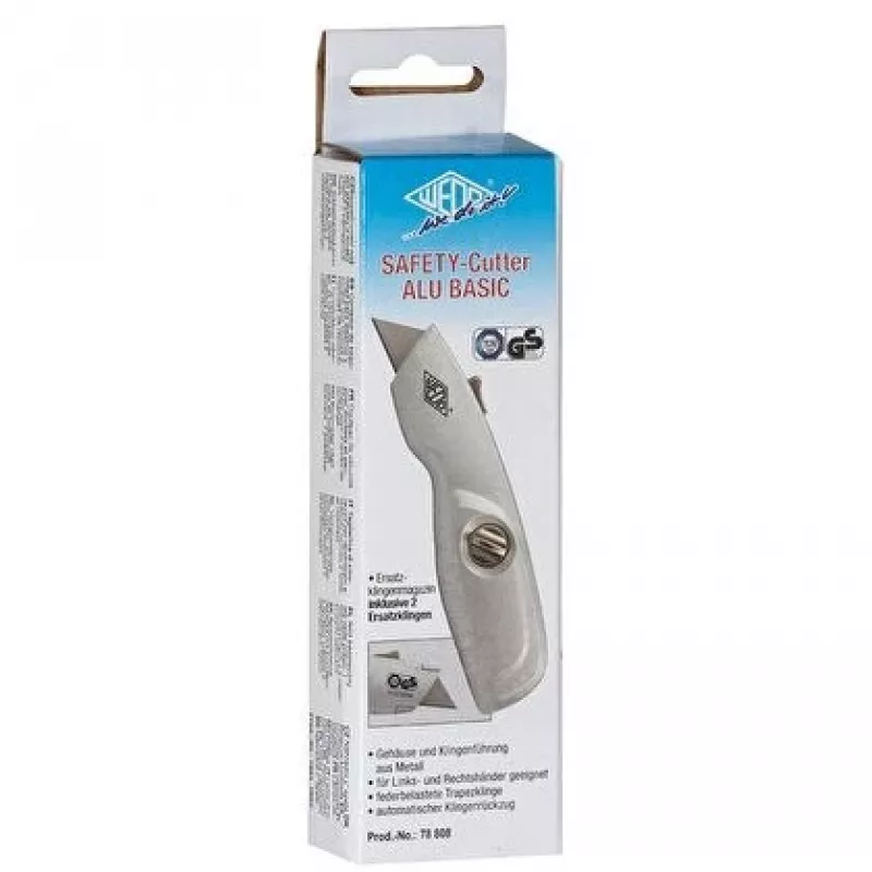Pjovimo peilis WEDO 78 808 su fiksuotu ašmeniu, aliumininis korpusas, ašmenų plotis 44 mm