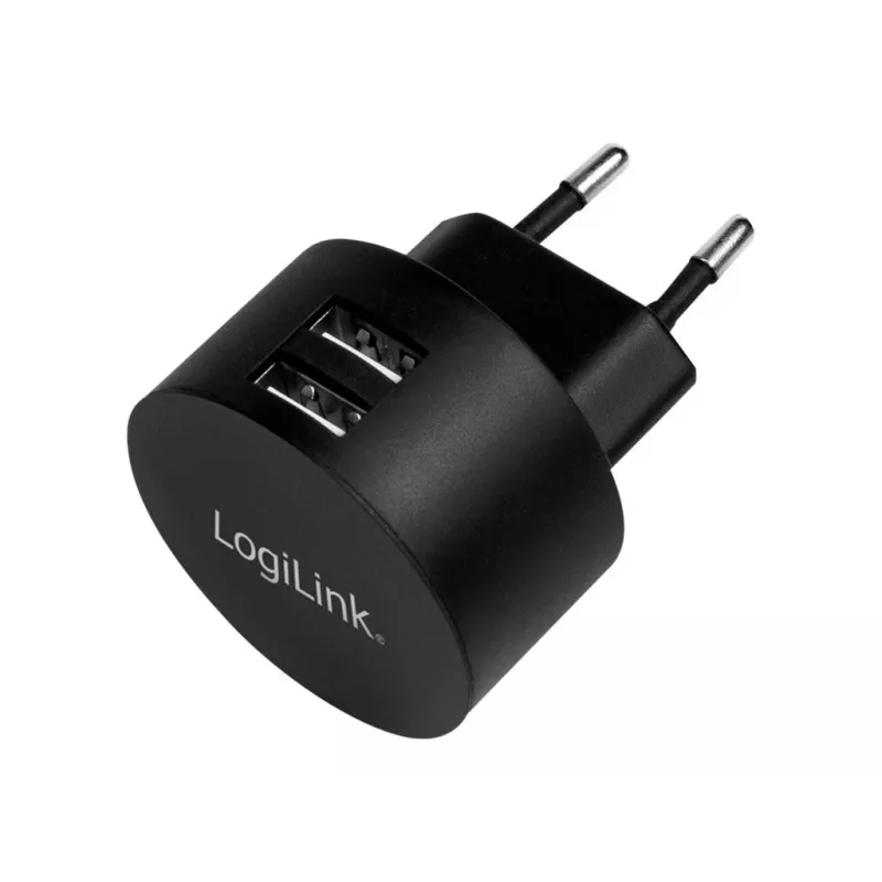 USB sieninis adapteris LogiLink PA0218 2x USB prievadas greitam įkrovimui 10,5W