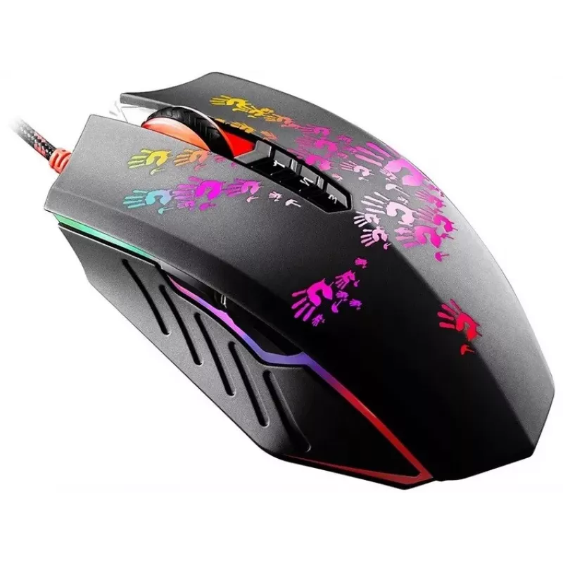 Žaidimų pelė A4Tech BLOODY A60 – optinė, ambidekstrinė, 6200 DPI, USB Type-A, 8 mygtukų, juoda