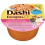 Šlapias kačių ėdalas INABA Dashi Delights Tunas su lašiša, 70 g, papildomas ėdalas, 90% drėgmės, be glitimo ir sojos