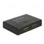DeLock HDMI 2–1 jungiklis dvikryptis 4K 60 Hz – vaizdo/garso perjungiklis – 2 x HDMI – stalinis
