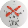 NeXtime klok 8807 Windmil, Ø30 cm, sieninis, baltas/juodas/raudonas