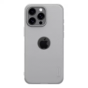 Nillkin Super Frosted Shield Pro apsauginis dėklas iPhone 16 Pro, pilkas, tvirtas plonas dangtelis