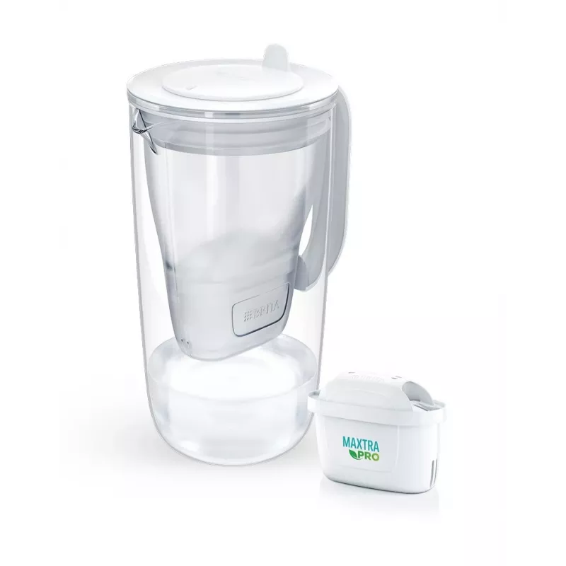BRITA Glass+1 Maxtra Pro vandens filtro ąsotis pilka, 2,4 L / 1,5 L, su Maxtra Pro PP filtru