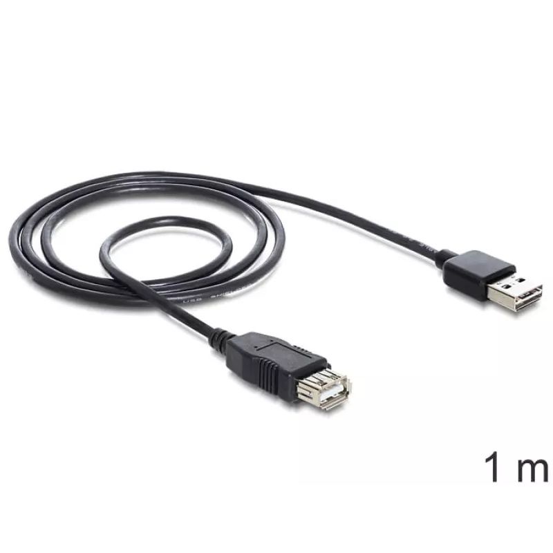 USB laidas DeLOCK EASY-USB 2.0-A 1 m juodas