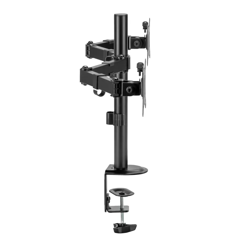 Sieninis laikiklis dviems monitoriams SBOX LCD-352/2-2, 13–32 colių, dvi rankos, 2×8 kg, VESA 100×100