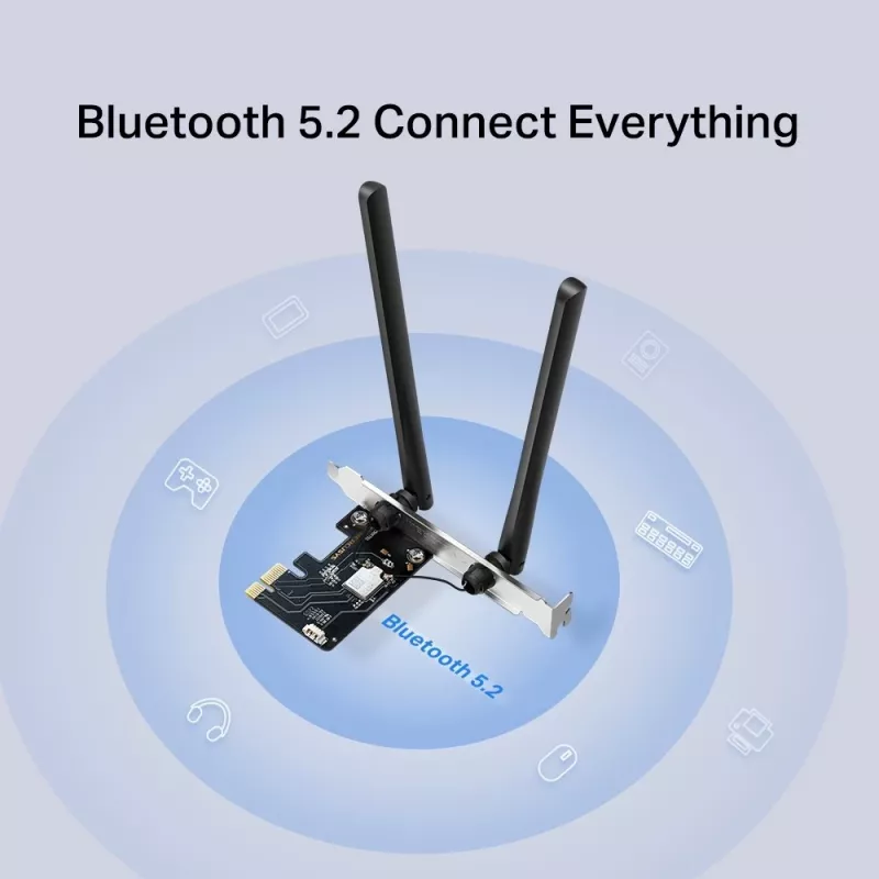 Mercusys AXE5400 Wi-Fi 6E Bluetooth 5.2 PCIe adapter