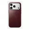 Mobiliojo telefono dėklas Nomad Modern Leather Case, skirtas iPhone 17 Pro, oda + TPU + PC, tinka 16 cm (6,3 colio) ekranui, Bordo spalva