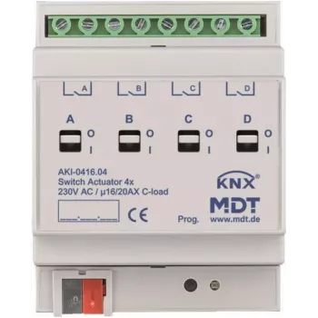 MDT AKI-0416.04 perjungimo relė 4 kanalų 4TE REG 16/20A 230VAC C-Last Industrie 200µF