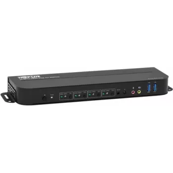 Eaton Tripp Lite serijos HDMI USB KVM jungiklis 4 prievadai 4K 60Hz HDR HDCP 2.2 IR USB bendrinimas - KVM / garso / USB jungiklis - 4 x KVM / garsas / USB - 1 vietinis vartotojas - stalinis (B005-HUA4)
