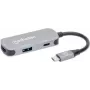 Manhattan 130707 Nešiojamojo kompiuterio dokavimo stotelė ir prievadų replikatorius, laidinis, USB 3.2 Gen 1 Type-C, aliuminis (130707)
