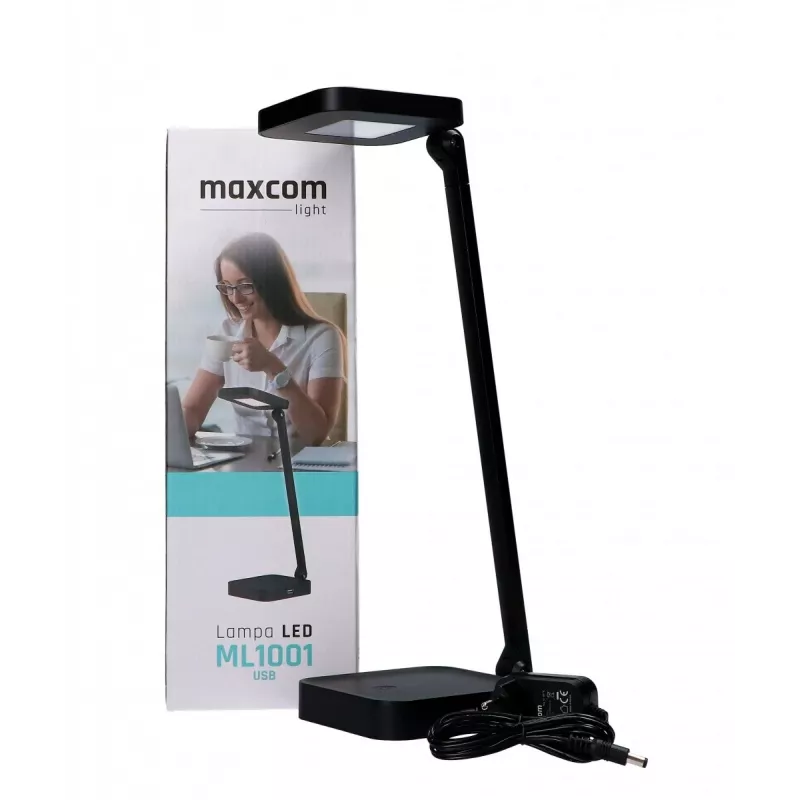 USB stalinė lempa MaxCom ML1001 SMD LED modulis juoda