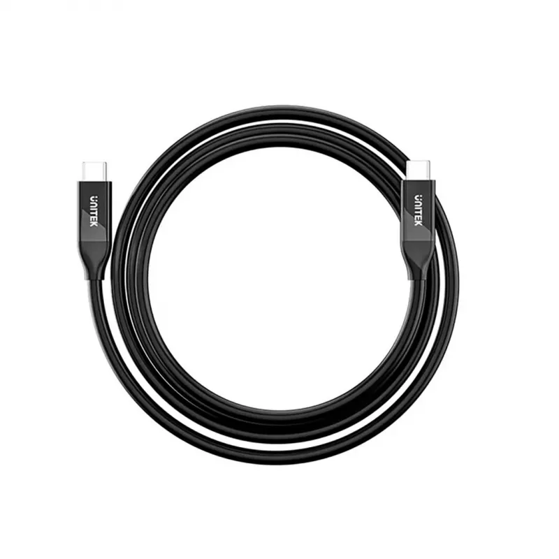 USB-C laidas Unitek C14100ABK01-2M — 2 m, 100 W galios tiekimas, 40 Gbps duomenys