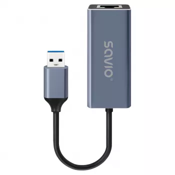 Tinklo adapteris SAVIO AK-83 USB-A į RJ-45, 5 Gbit/s, juodas