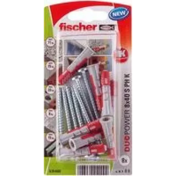 Fischer DuoPower 8 x 40 S PH K NV Sieninis kaištis 40 mm 535480 1 rinkinys (535480)