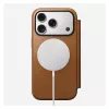 Dėklas folio Nomad Modern Leather Folio, skirtas iPhone 17 Pro, oda + aliuminis, 6,3 colio (16 cm), Tan, 3 kortelių kišenės