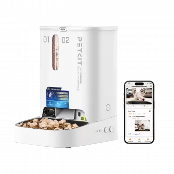 Automatinis šėrimo aparatas PETKIT YumShare Dual-hopper 2 su kamera, 5 L talpa, ABS ir 304 nerūdijančio plieno, baltas