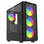 PC korpusas SAVIO Noctis Glass RGB — Juodas, ATX/Micro-ATX, 210×410×450 mm, 3×120 mm priekiniai ventiliatoriai