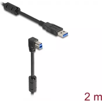 DeLOCK USB kabelis Type-A kištukas į Type-B kištuką 90° žemyn 2 m