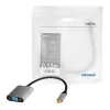 USB Type-C į VGA (D-Sub) vaizdo adapterio kabelis LOGILINK CUA0104 0,15 m, pilkai juodas