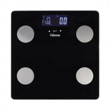 Svarstyklės Tristar WG-2442 – skaitmeninės vonios svarstyklės, 150 kg, 100 g tikslumas, KMI, juodos
