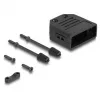 D-Sub korpusas DELOCK 9 kontaktų vyriškam/moteriškam jungtukui, plastikinis su kabelio įtempimo apsauga, 33,3×33,8×14,8 mm, juodas