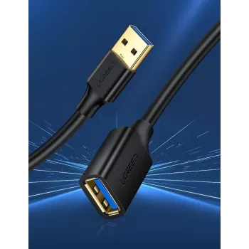 USB 3.0 ilginimo adapteris UGREEN 10368B — USB A moteriškas į USB A vyrišką, 1 m, juodas