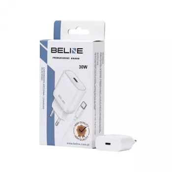 30W USB-C įkroviklis Beline Beli02177 baltas su USB-C laidu