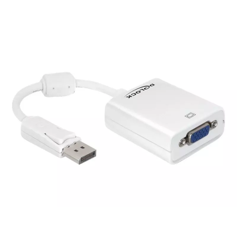 Vaizdo kabelio adapteris DeLOCK 61766 0,125 m VGA DisplayPort baltas