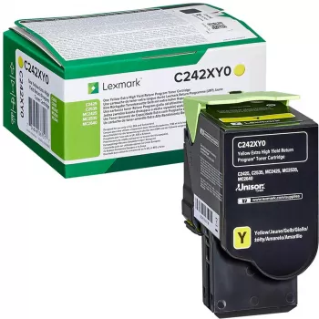 Lexmark C242XY0 grąžinimo programos tonerio kasetė, geltona, 3500 psl.