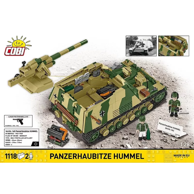 Konstruktorius Cobi Panzehaubitze Hummel 1118 dalių modelio rinkinys