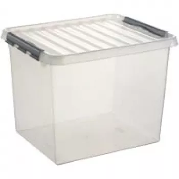 Helit H6162702 Q-line archyvinė dėžė, 52 L, skaidri