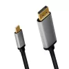 LogiLink CUA0100 Laidinio keitiklio adapteris DisplayPort USB 3.2 Gen1 Type-C 1,8 m juoda pilka
