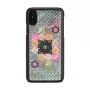 Dėklas iKins iPhone XS / XS S — Flower Garden dizainas, juodas