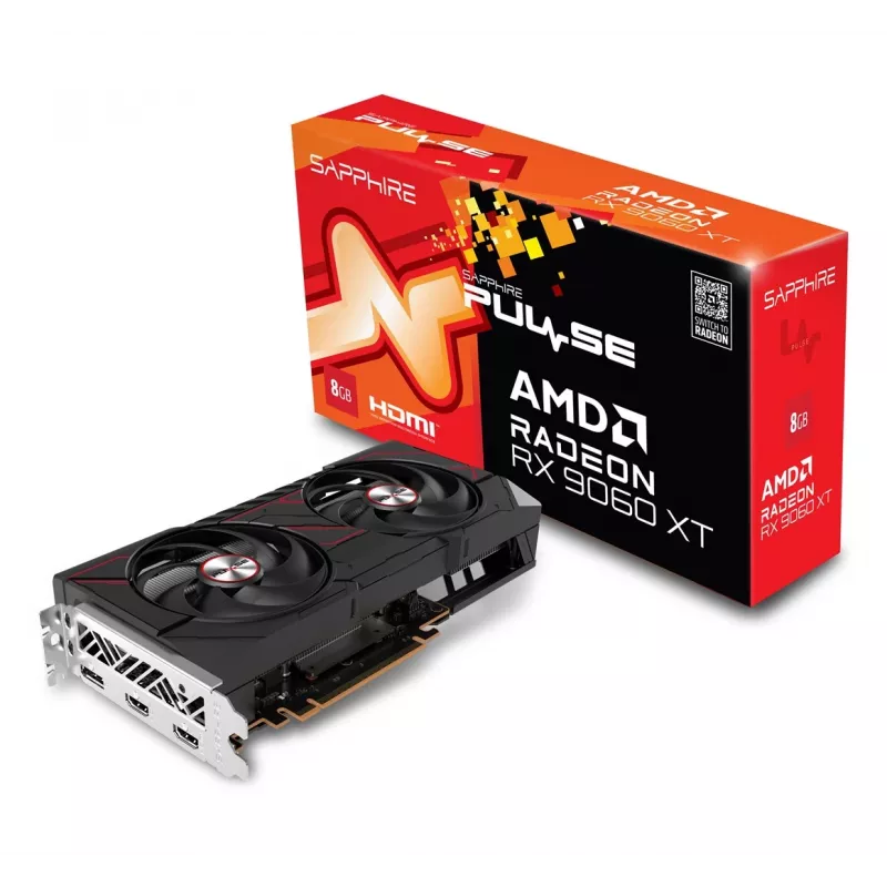 Vaizdo plokštė Sapphire Radeon RX 9060 XT 8GB GDDR6, 128 bitų, PCIe 5.0, 3320 MHz, 2x DP + HDMI