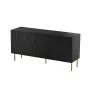 Komoda Cama Meble JUNGLE 1520×405×745 mm matinė juoda su auksinėmis kojelėmis, medžio drožlių plokštė