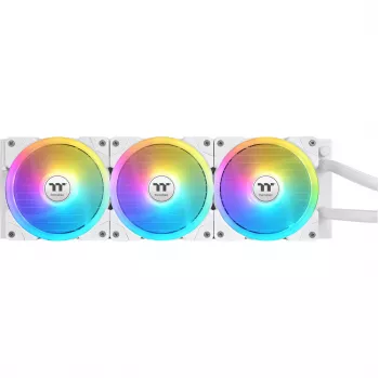 Skysčio aušintuvas THERMALTAKE MAGFloe 420 Ultra ARGB su 140 mm ventiliatoriais, 500–2000 RPM, baltas