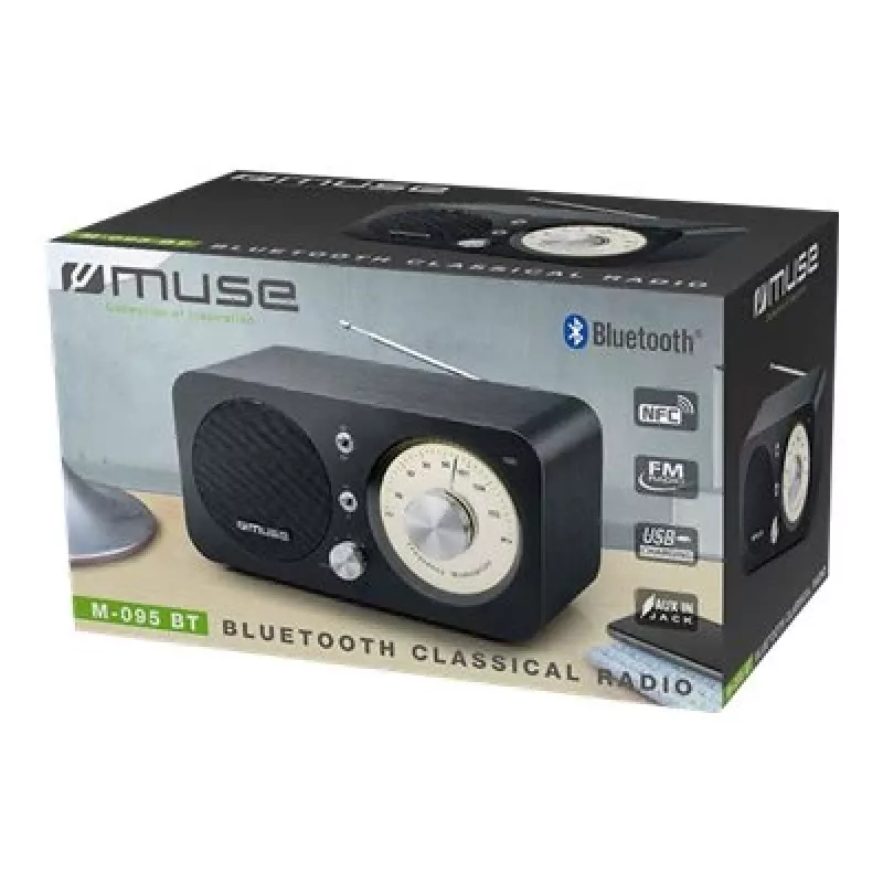 Muse M-095 BT belaidis Bluetooth garsiakalbis su FM radiju, juodas