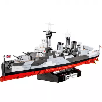 Konstruktorius Cobi HMS Belfast 1:300 mastelio modelis COBI-4844, istorinio Karališkojo laivyno lengvojo kreiserio demonstracinis modelis