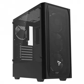 PC korpusas SAVIO Noctis Flow – Cube Mini-ITX/Micro-ATX/ATX, 3x120mm priekyje, 1x120mm gale, 2x3.5 colio + 3x2.5 colio vietos, grūdintas stiklas