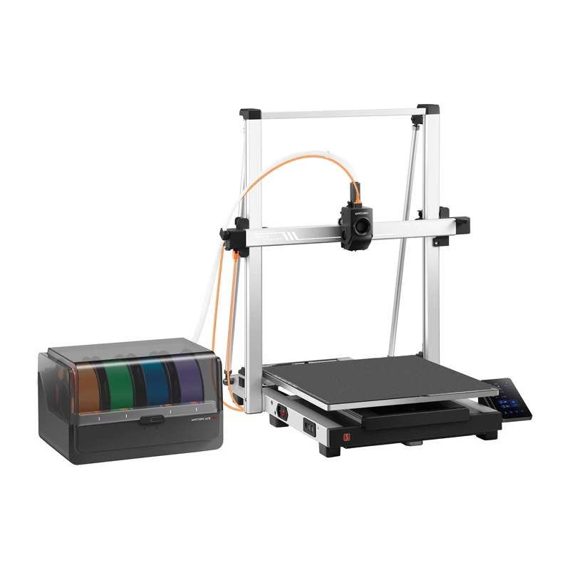 3D spausdintuvas AnyCubic Kobra 3 Max Combo – statybinis tūris 420×420×500 mm, PETG/PLA, maks. antgalis 300°C, lova 90°C, Wi‑Fi