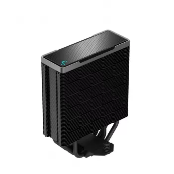 Oro aušintuvas DeepCool AK400 ZERO DARK PLUS — 120 mm FDB ventiliatorius, 4 šilumos vamzdeliai 6 mm, skirtas LGA 1700/AM4/AM5, aukštis 155 mm, juodas