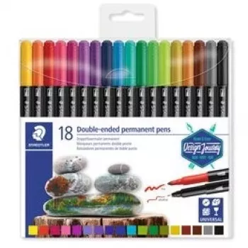 Permanentinis žymeklis Staedtler 3187 įvairiaspalvis 18 vnt.