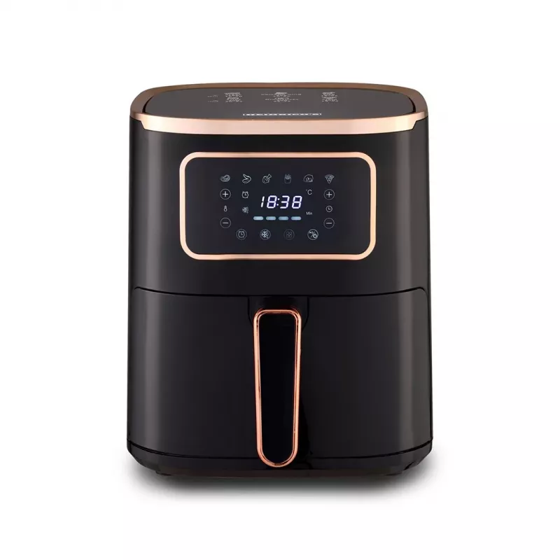 Karšto oro gruzdintuvė HEINRICH'S HFR 8216 — 5,0 L, 1450 W, juoda, LED, liečiamieji valdikliai