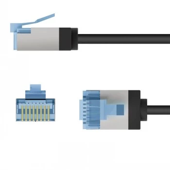 Goobay Ultra-Flexible CAT 6A Patch Cable slim U/FTP juodas - itin trumpas kištukas (74316)