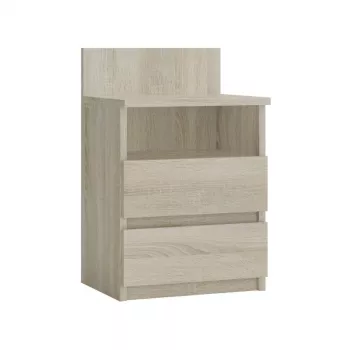 Naktinis staliukas Topeshop M1 SONOMA MAT, ąžuolo spalva, 2 stalčiai, 400×320×590 mm